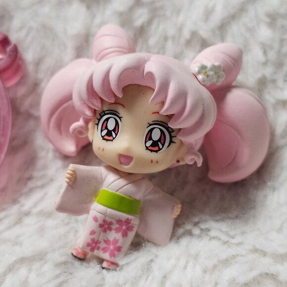 MegaHouse Petit Chara Sailor Moon Cherry Blossom Festival Chibiusa Spring Yukata - Picture 2 of 5